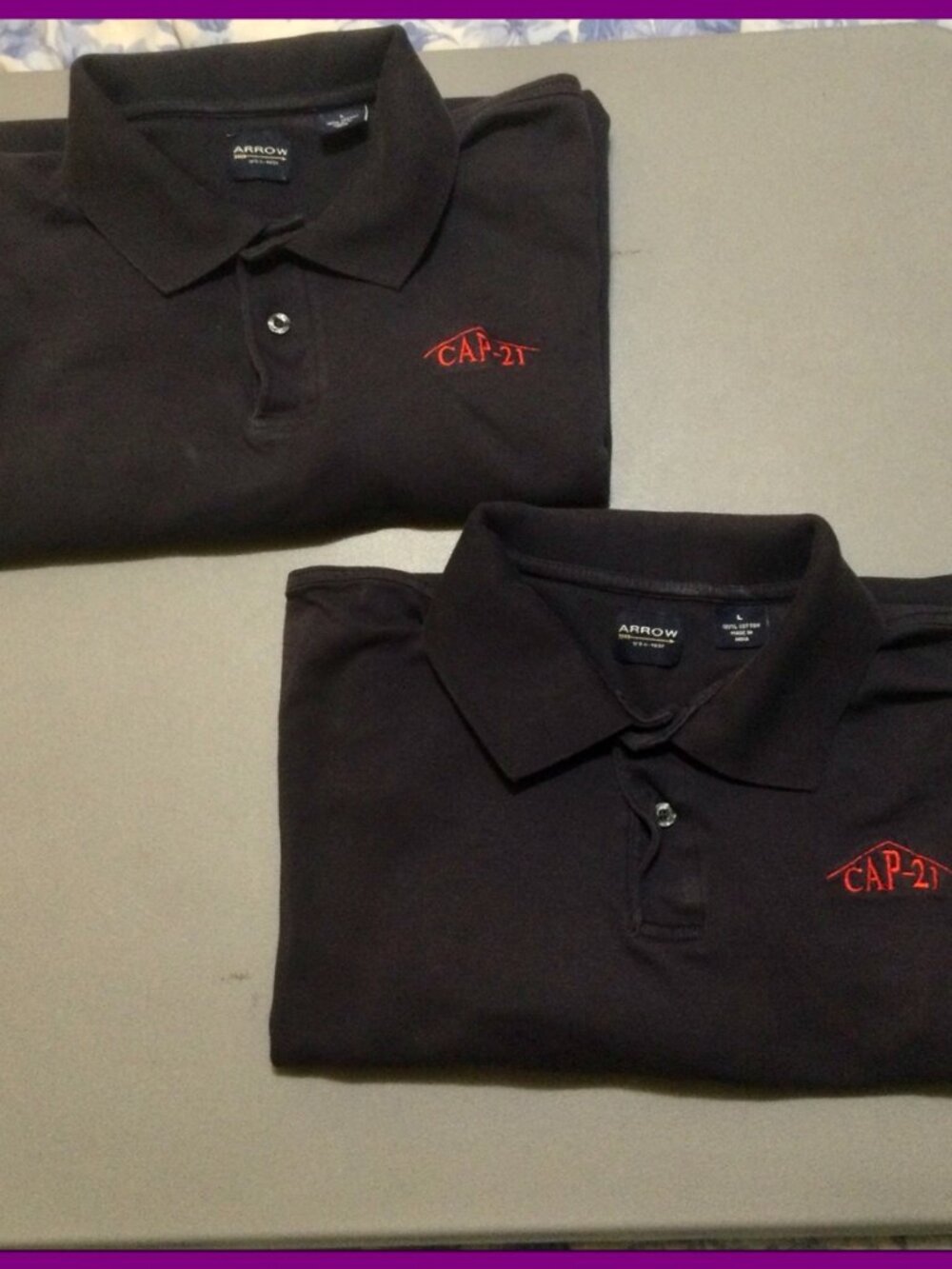 2 Polo Shirts, sz L